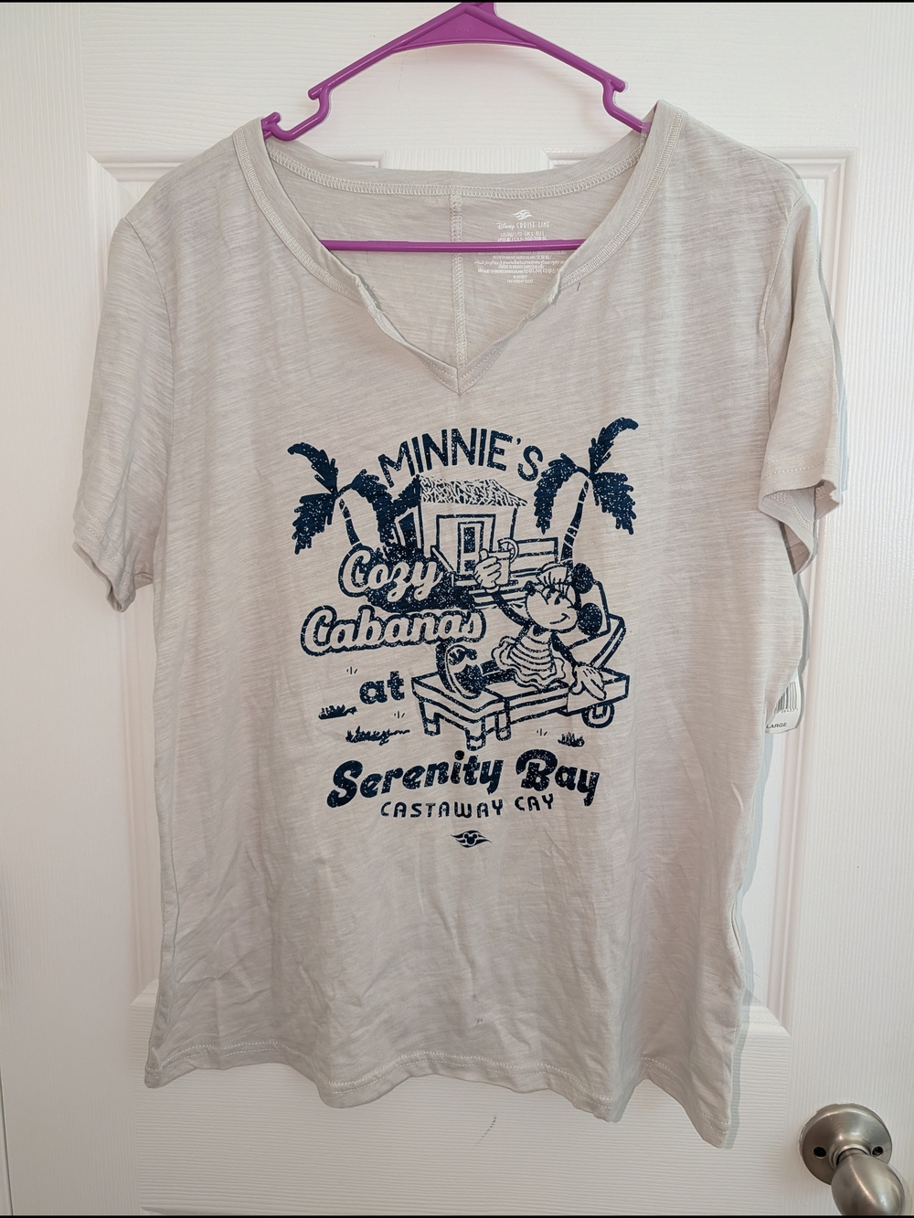 Disney Cruise Line DCL Women's Minnie Castaway Cay Serenity Bay Shirt NWT Size L